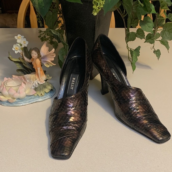 Bally Shoes - Bally Women's Vintage Genuine Snakeskin Snakeskin Heels